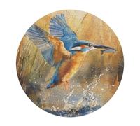 Kingfisher 120 Piece Round Puzzle Pet Bird Animal Shape Family Educational Puzzle Stress Relief Home Decor Relaxing Creative Challeng Challenging 120 PCS