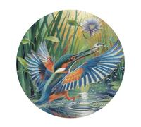 Kingfisher 120 Piece Round Puzzle Pet Bird Animal Shape Relaxing Activity Stress Relief Puzzle for Families Home Decor Creative Challenge Educational 120 PCS