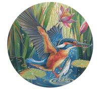 Kingfisher 195 Piece Circular Jigsaw Puzzle Pet Bird Animal Shape Premium Educational Puzzle for Children & Adults Relaxing Activity Home Decor Gift 195 PCS