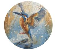 Kingfisher 195 Piece Circular Puzzle Pet Bird Animal Shape Premium Stress Relief Puzzle Home Decor Family Bonding Creative Challeng Educational 195 PCS