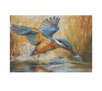 Kingfisher 300 Pcs Jigsaw Puzzle Bundle Pet Bird Family Puzzle Lovers Fun Family Game Mindful Activity Spring Gift Precision Cut Cardboard 300 PCS