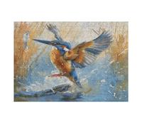 Kingfisher 300 Piece Jigsaw Puzzle for Adults Pet Bird Bathroom Wall Art Relaxing Activity Smooth Edges for Homeowners 300 PCS