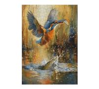 Kingfisher 300 Pieces Set Classic Jigsaw Puzzle Pet Bird Teen Fans 14-18 Yrs Logic Skill Leisure Adventure Valentines Thick Cardboard Creativity & Gift Giving 300 PCS