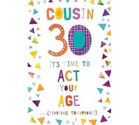Kingfisher 30th Birthday Card for Cousin, Colourful Design, 15 x 23 cm