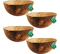 Kingfisher 4pc 14" Shaped Coco Hanging Basket Liner Mould Natural Fibre Planter