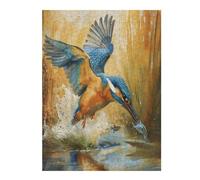 Kingfisher 500 Pc Classic Jigsaw Puzzle Pet Bird Puzzle for Adults Hard Challenging Hobby Home Decor Poster Smooth Wooden Cardboard 500 PCS
