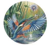 Kingfisher 68 Piece Round Puzzle Pet Bird Animal Shape Relaxing Brainteaser for Adults & Kids Family Bonding Activity Stress Relief Home Decor Gift Idea 68 PCS