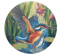 Kingfisher 68 Piece Round Puzzle Pet Bird Animal Shape Relaxing Brainteaser for Adults & Kids Family Bonding Activity Stress Relief Home Decor Gift Idea 68 PCS