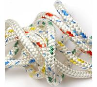 Kingfisher 8mm Polyester Braid on Braid Rope, Double Braid Sailing Line for Sheets Halyards and Control Lines, Strong Marine Rope Easy to Handle,Colour - White with Red Fleck,1 Metre, Non-returnable
