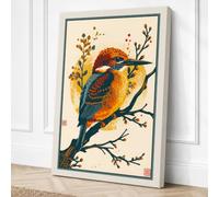 Kingfisher Among Branches Canvas Wall Art Print 18x12 Inch (46 x 30 cm)