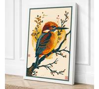 Kingfisher Among Branches Canvas Wall Art Print 24x16 Inch