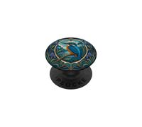 Kingfisher Art Nouveau Floral Bird PopSockets Adhesive PopGrip
