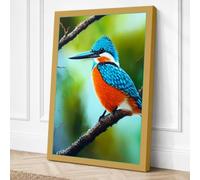 Kingfisher at Rest Canvas Wall Art Print 24x16 Inch