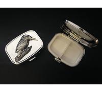 Kingfisher B5 made of fine English Pewter on a travel silver rectangular metal pill box