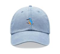Kingfisher Baseball Cap Vintage Washed Unisex Dad Hat Adjustable Light Blue