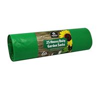 Kingfisher BBGS1 60 Litre Heavy Duty Garden Sacks Rubbish Waste Refuse Bag Green (4 x 25 Bags)