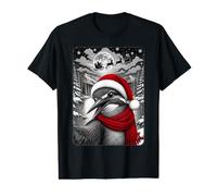 Kingfisher Bird Christmas Selfie Moon Night Starry Sky Xmas Value Graphic T-Shirt