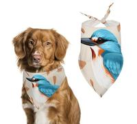 Kingfisher Bird Cute Dog Bandanna Scarf Printed Adjustable Triangle Pet Kerchief for Dogs And Cats