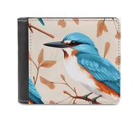 Kingfisher Bird Funny Wallet for Men RFID Blocking Bifold Wallet Soft Billfold with Card Slots Custom Gifts