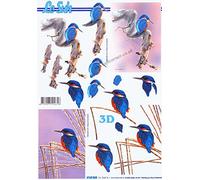 Kingfisher Bird Le Suh 3d Decoupage Sheet - Cutting Required