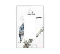Kingfisher Bird Light Switch Cover Plates/Outlet Covers, Blue and Orange Nature Designs for Wall Accents, Thermoplastic Wall Plates, Standard Size Single Rocker