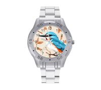 Kingfisher Bird Men's Business Watch Fashion Stainless Steel Wristwatches Custom Easy Read Watches for Women