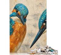Kingfisher Bird Pair Jigsaw Puzzle 1000 Pieces, Decorative Bird Art