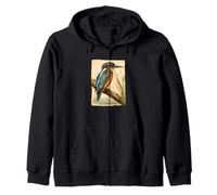 Kingfisher Bird Watching Watcher Vintage Kookaburra Birder Zip Hoodie