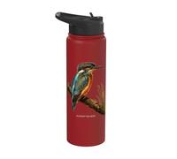 Kingfisher Birding Vintage Bird Illustration Kookaburra Stainless Steel Insulated Water Bottle