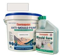 Kingfisher Building Products Thermapaint Anti-Mould Paint 2.5L - With Free Mould Cure - Borrowdale Stone - For Bathrooms, Kitchens, Bedroom Walls & Ceilings