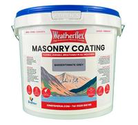 Kingfisher Building Products Weatherflex Smooth Premium Masonry Paint - 10L - Bassenthwaite Grey - For Brick, Stone, Concrete Block, Concrete, Render