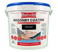 Kingfisher Building Products Weatherflex Smooth Premium Masonry Paint - 10L - Raven Black - For Brick, Stone, Concrete Block, Concrete, Render