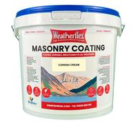 Kingfisher Building Products Weatherflex Smooth Premium Masonry Paint - 5L - Cornish Cream - For Brick, Stone, Concrete Block, Concrete, Render