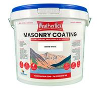 Kingfisher Building Products Weatherflex Smooth Premium Masonry Paint - 5L - Warm White - For Brick, Stone, Concrete Block, Concrete, Render
