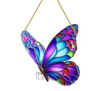 Kingfisher Butterfly Sun Catcher, Acrylic Window Panel Ornament, Stained Glass Window Decor, Hangable Acrylic Decoration for Living Room & Bedroom, 80-100g