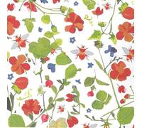 Kingfisher Cards Blank Inside Floral Greeting Card, Premium Quality Notecard (Red Garden Blossoms)