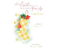 Kingfisher Cards Brother & Family Christmas Card 15x23cm