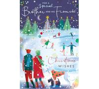 Kingfisher Cards Brother & Fiancée Christmas Card Snow Scene 15x23cm