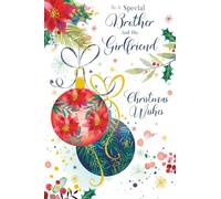 Kingfisher Cards Brother & Girlfriend Christmas Card 15x23cm