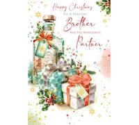Kingfisher Cards Christmas Brother & Partner Card 15x23cm