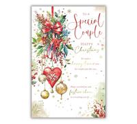 Kingfisher Cards Christmas Card for Special Couple - Festive Sentimental Design - Foil Finish - Artistic Christmas Greeting Card for Friends or Family