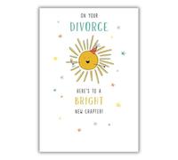 Kingfisher Cards Divorce Card - Cheerful Sun Illustration - Uplifting Card for a Friend or Family Member Starting a New Chapter