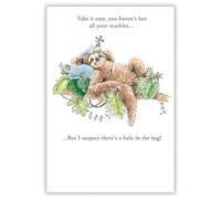 Kingfisher Cards Funny Birthday Card for Him - Humorous Sloth with Party Hat Design - Blank Inside - Birthday Card for Dad, Brother, Son, Friend or Male Family Member