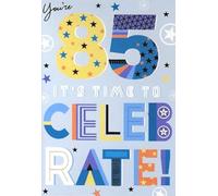 Kingfisher Cards Ltd 85th Birthday Celebration Card, Blue and Yellow Star Typography Design with Special Message Inside, Modern Style Greeting Card