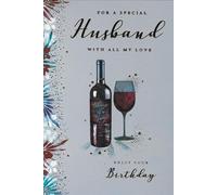 Kingfisher Cards Ltd Birthday Card for Husband, Wine Bottle & Glass Design, Luxury Modern Style