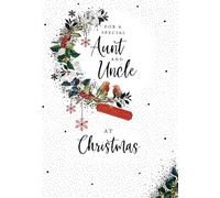 Kingfisher Cards Ltd Christmas Card for a Special Aunt and Uncle, Robin Holly Wreath Festive Design