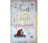 Kingfisher Cards Ltd Christmas Card for Aunt and Uncle, Winter Scene Design with Gold Foil Accents, Festive Bench Artwork