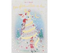 Kingfisher Cards Ltd Daughter and Son-in-Law Christmas Greeting Card, Festive Tree with Santa Design