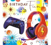 Kingfisher Cards Ltd Gaming Birthday Card with Game Controller and Headphones Design, Birthday Fun Theme