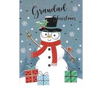 Kingfisher Cards Ltd Grandad Christmas Greeting Card, Snowman Design with Festive Winter Scene